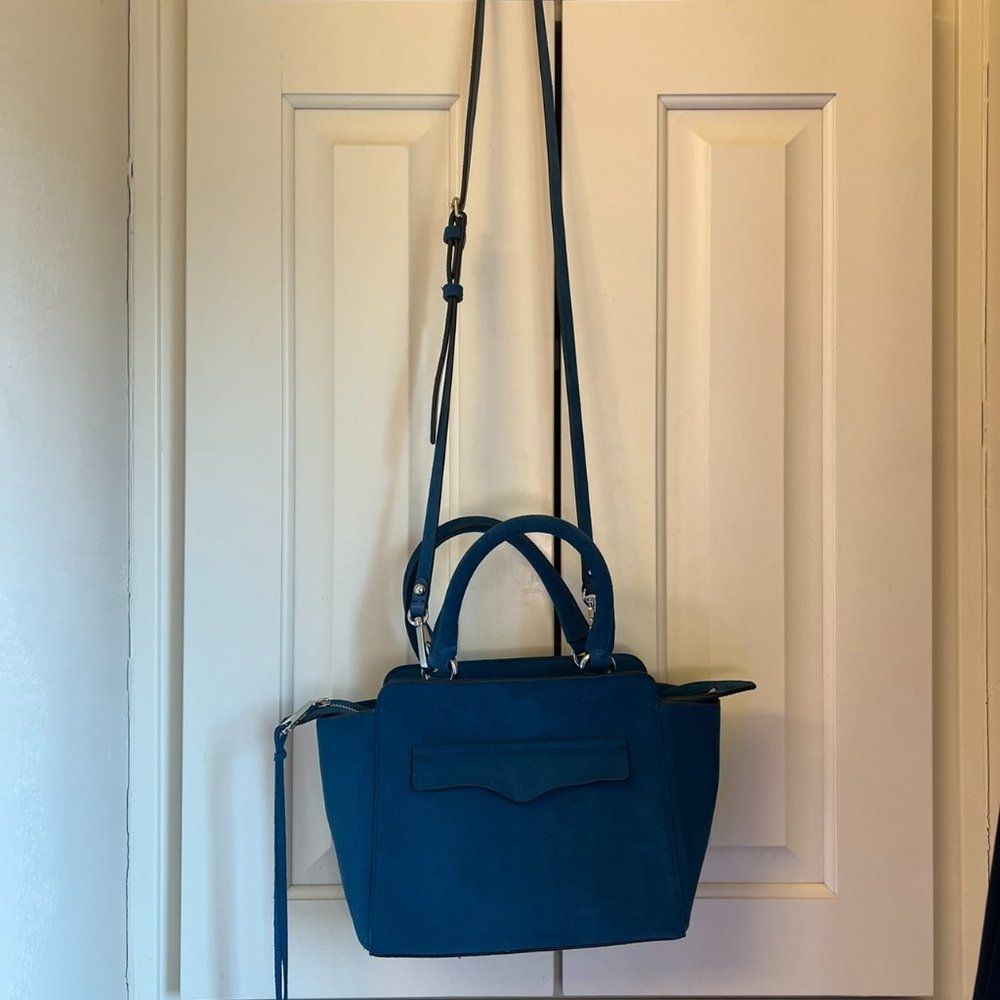 NWOT Structured Teal Suede Rebecca Minkoff Handbag